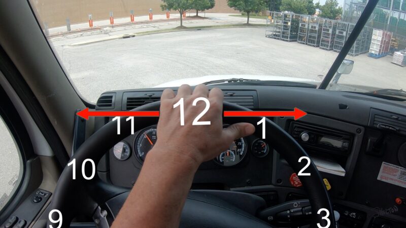 Class A CDL skills tip : I work directly within my mirrors. I move my hand in the direction I want the front corner to move. There is no 'opposite' thinking needed.